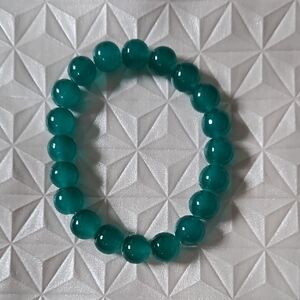 Teal Green Glass Beaded Bracelet